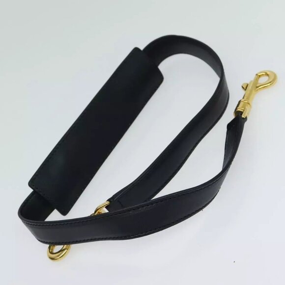 CELINE Trapeze Hand Bag Leather 2way Navy Gold Auth BA400 - Picture 10 of 16